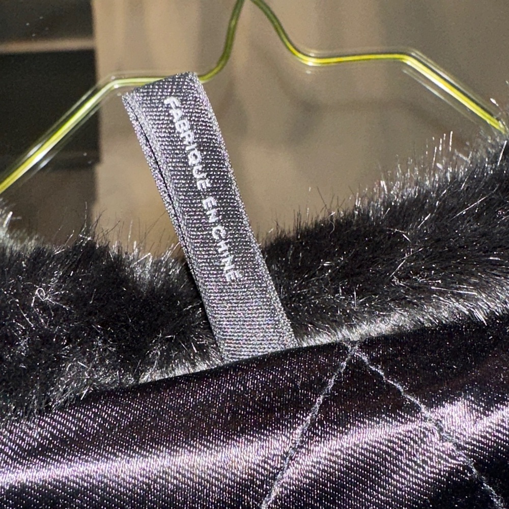 Helmut Lang Black Faux Fur Jacket with Hood EUC! - Picture 5 of 13